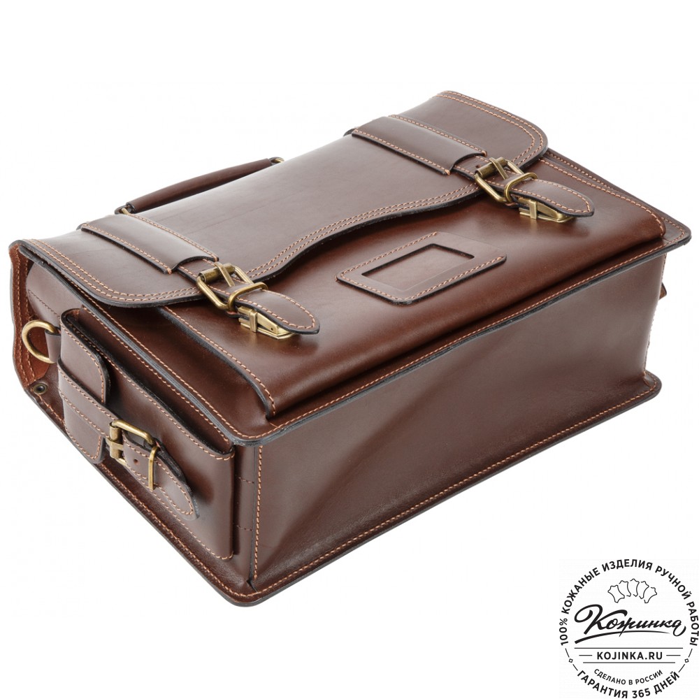 Кожаный портфель-кофр "Адъютант" (тёмно-коричневый)